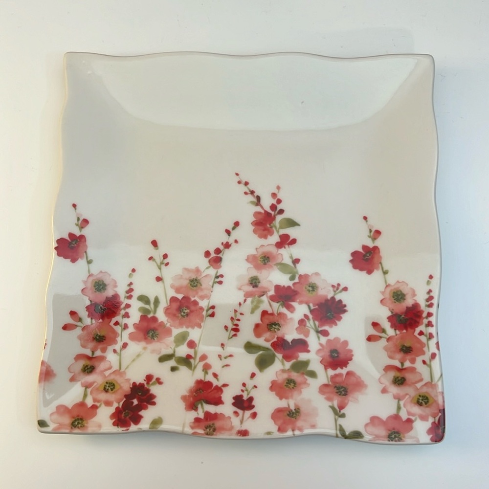 222 Fifth Belicia Red fine China salad plate